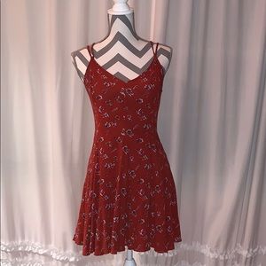 Red floral American eagle sundress